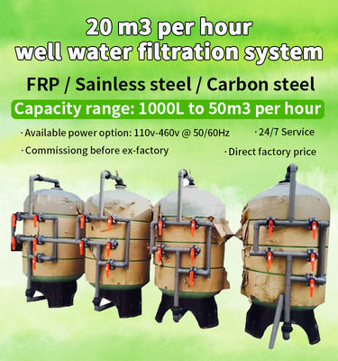 des Eisen-3000L/Hour Kohlenstoffstahl-Material Mangan-Wasser-des Filter-110V-460V 60HZ
